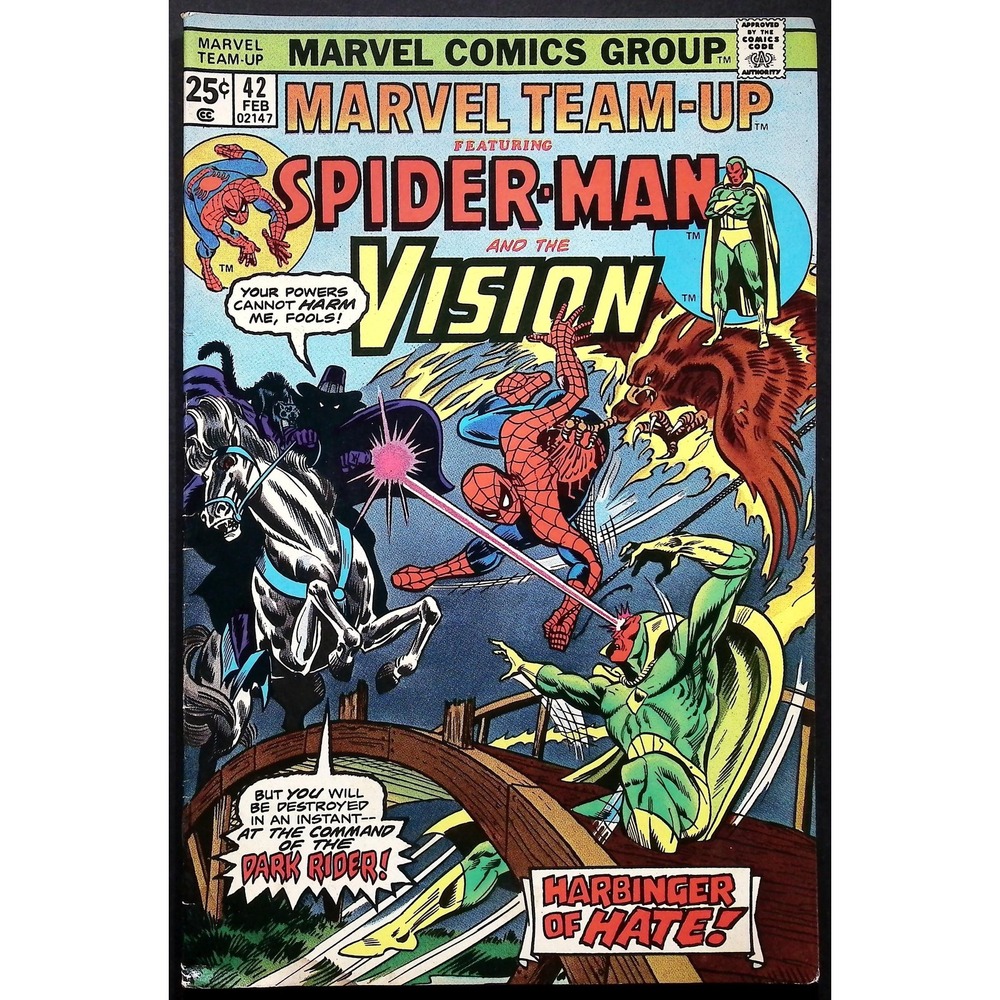 Marvel Comic Book Marvel Team-Up #42 Spider-Man Vision Bronze Age 1976
